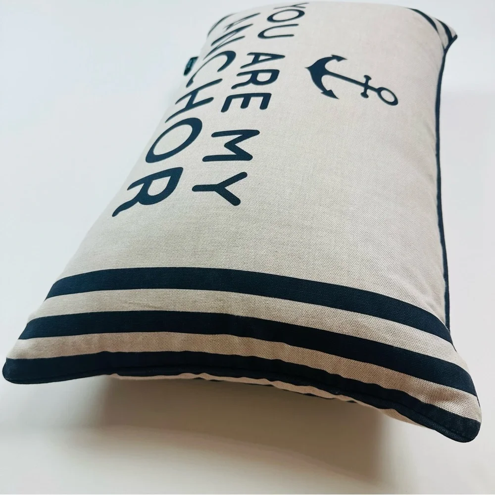 Cynthia Rowley You Are My Anchor Beach Lake Sailing Accent Pillow